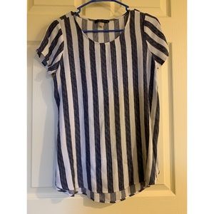 Blue and white striped shirt